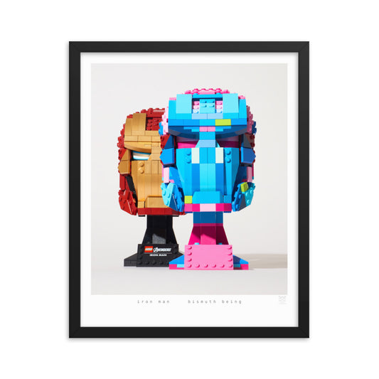 Bismuth Being - Framed LEGO® Iron Man Helmet Print