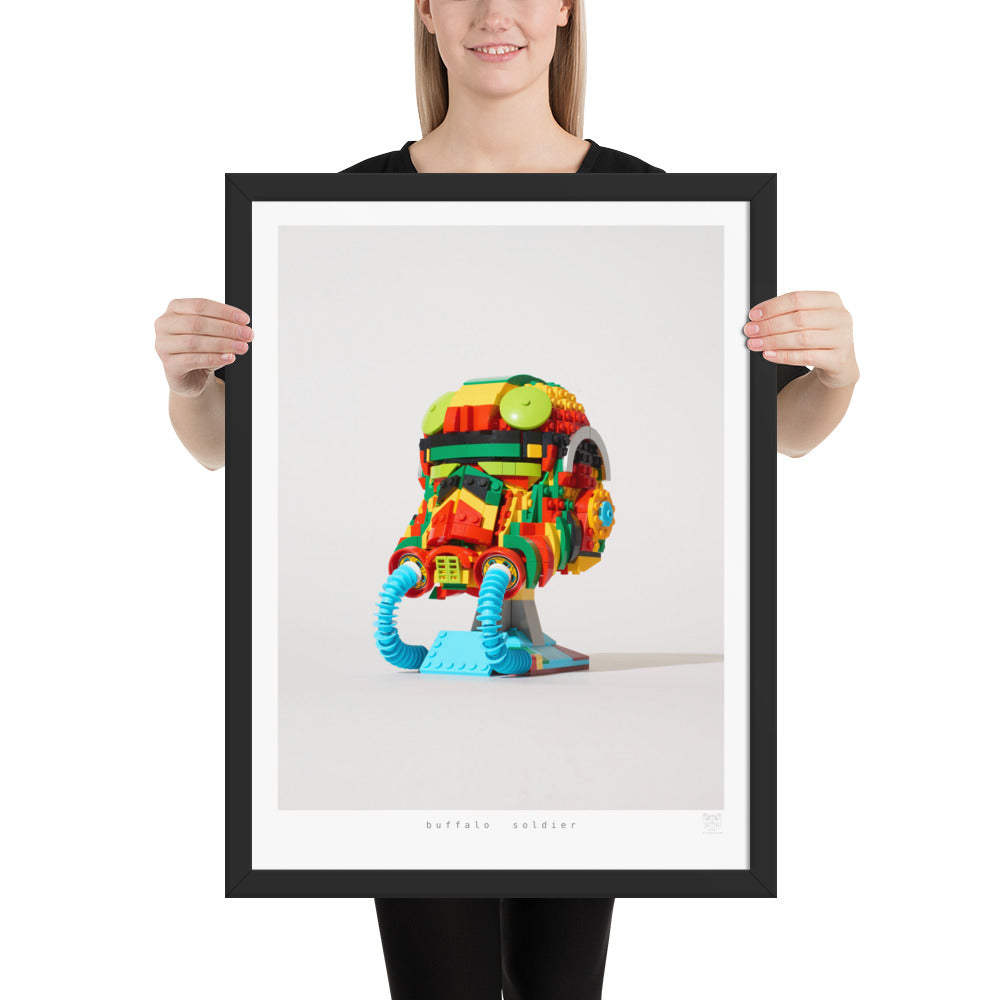 Buffalo Soldier - Framed brickdistorted LEGO® TIE Fighter Print