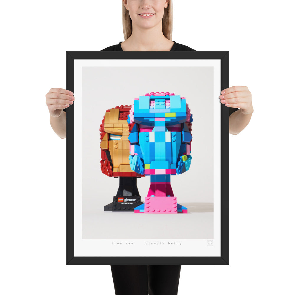 Bismuth Being - Framed LEGO® Iron Man Helmet Print