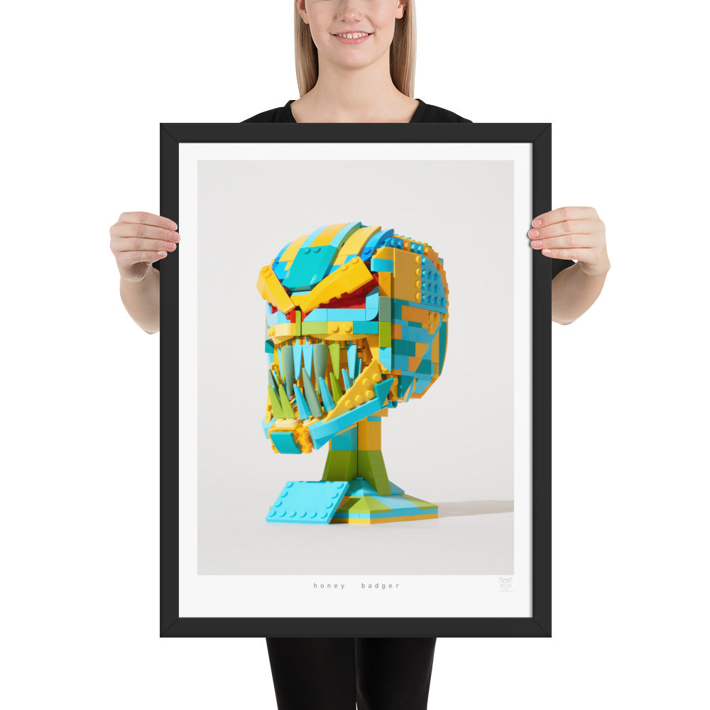 Honey Badger - Framed brickdistorted LEGO® Carnage Print