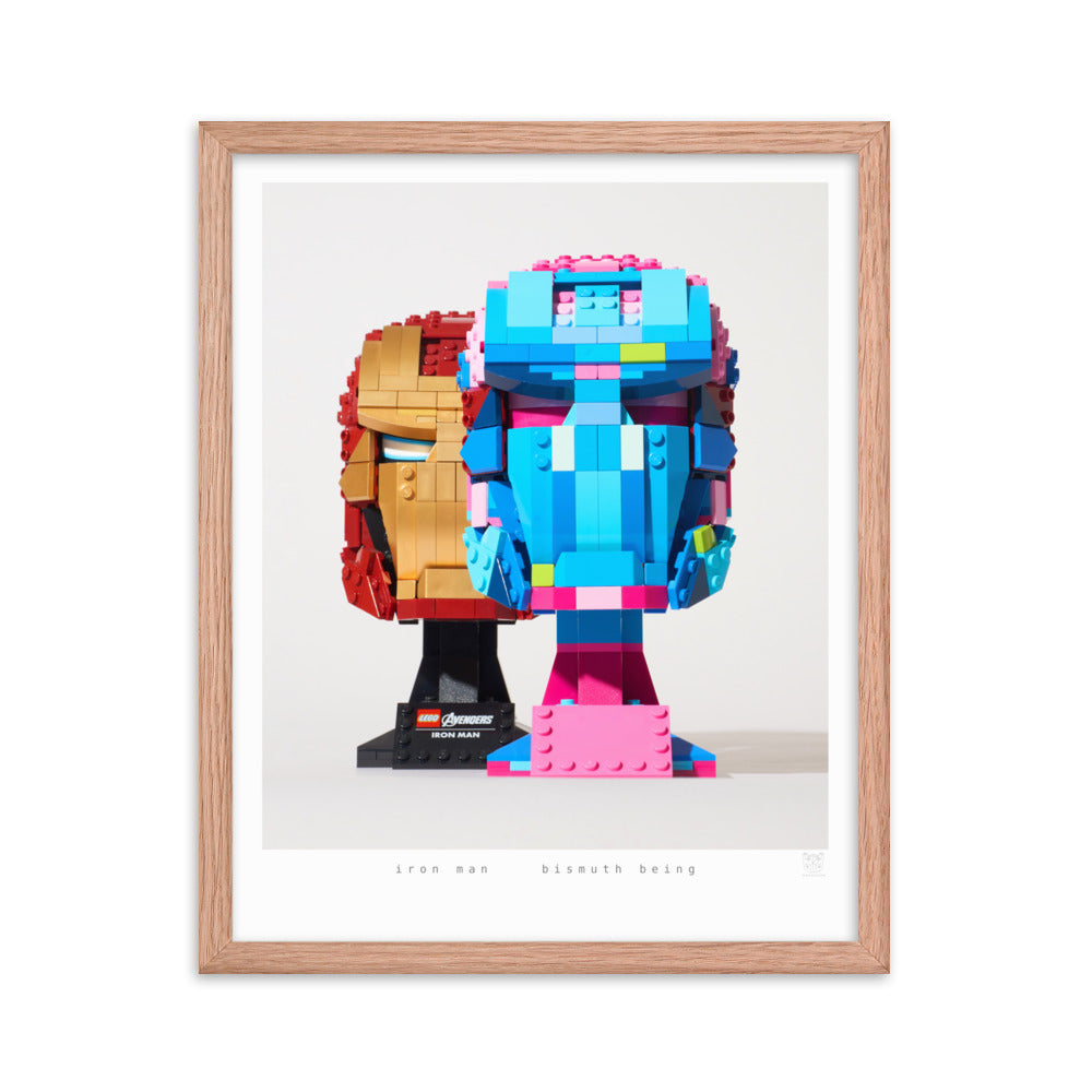 Bismuth Being - Framed LEGO® Iron Man Helmet Print