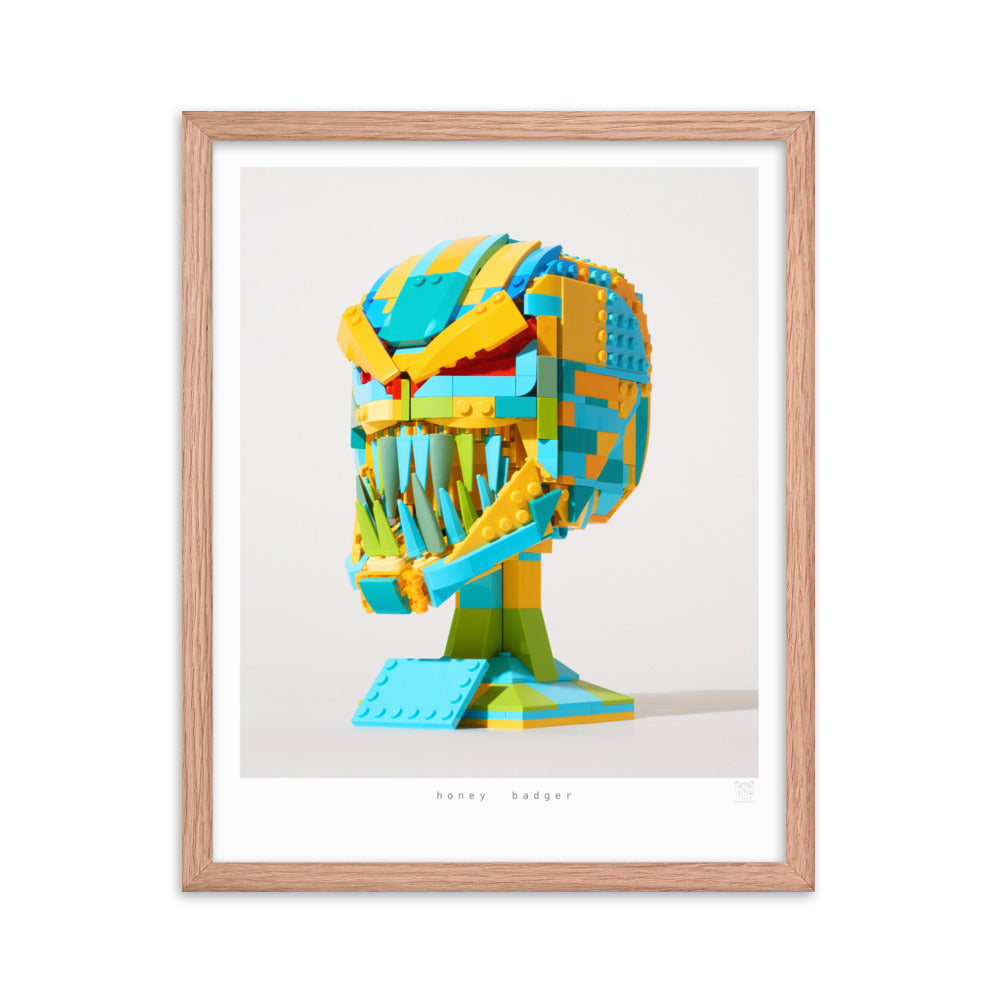 Honey Badger - Framed brickdistorted LEGO® Carnage Print