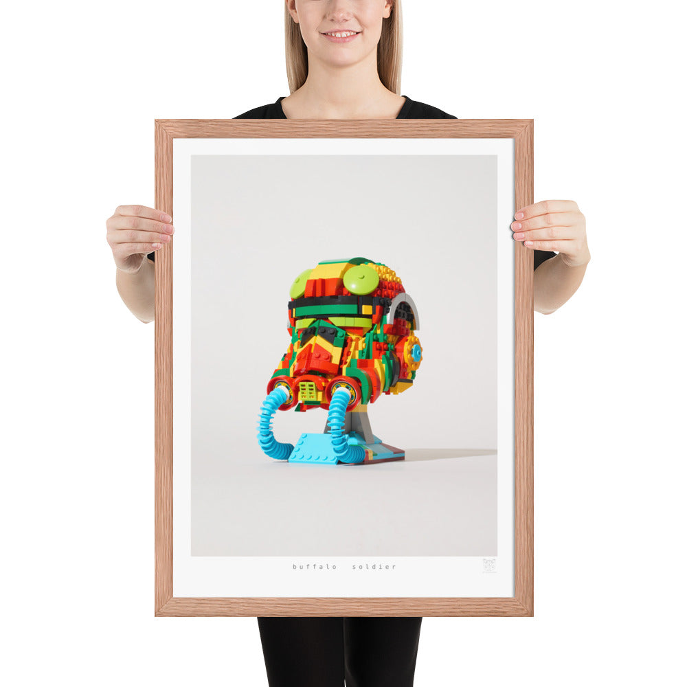 Buffalo Soldier - Framed brickdistorted LEGO® TIE Fighter Print
