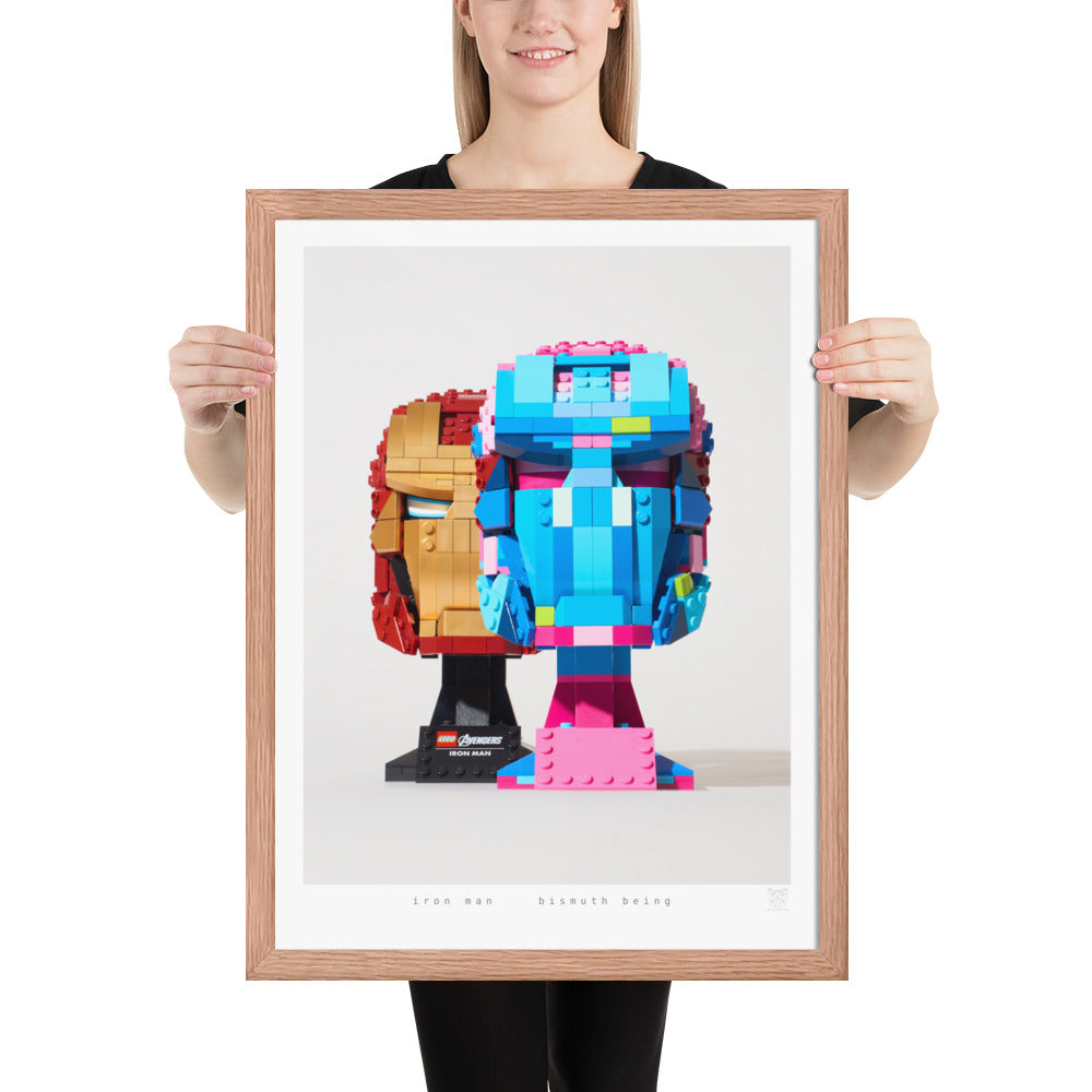 Bismuth Being - Framed LEGO® Iron Man Helmet Print