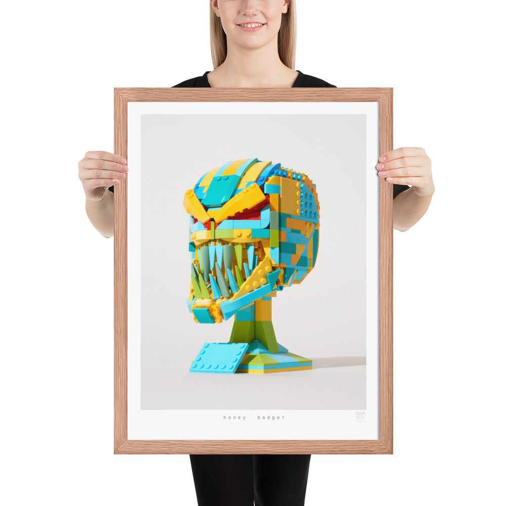 Honey Badger - Framed brickdistorted LEGO® Carnage Print