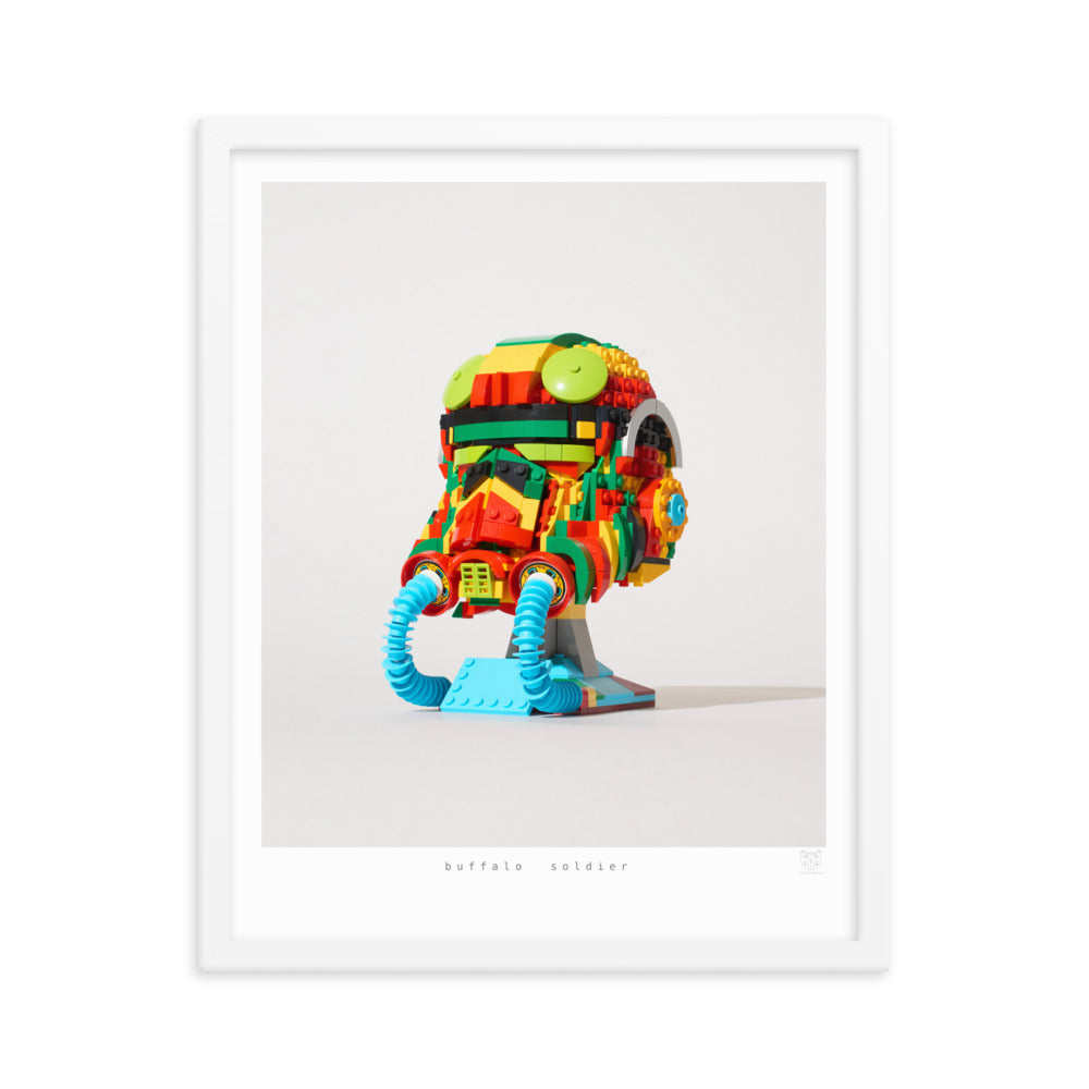 Buffalo Soldier - Framed brickdistorted LEGO® TIE Fighter Print