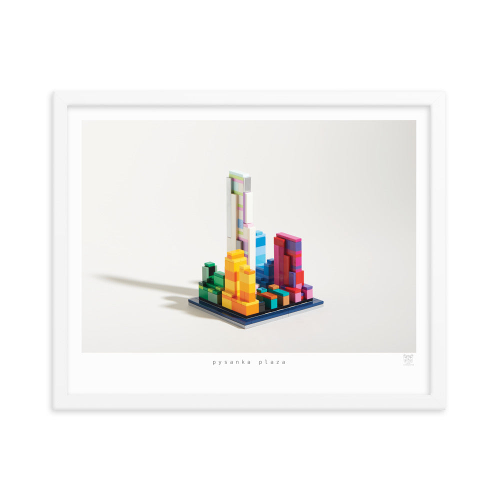 Pysanka Plaza - Framed brickdistorted LEGO® Rockefeller Center Print
