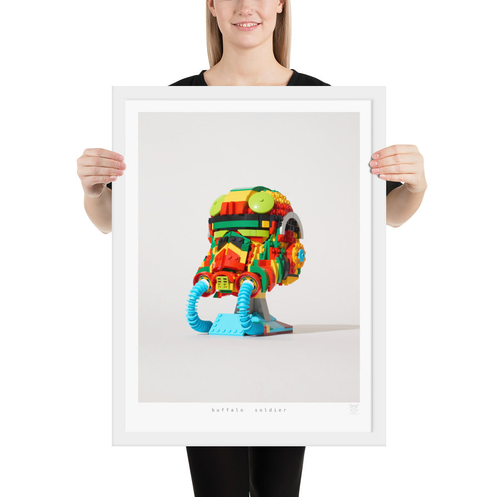 Buffalo Soldier - Framed brickdistorted LEGO® TIE Fighter Print