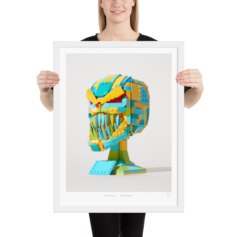 Honey Badger - Framed brickdistorted LEGO® Carnage Print
