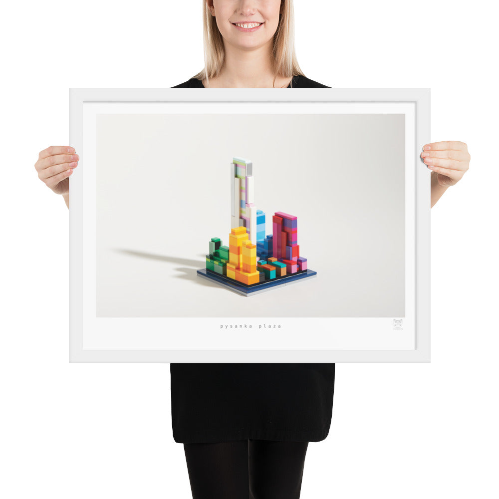 Pysanka Plaza - Framed brickdistorted LEGO® Rockefeller Center Print