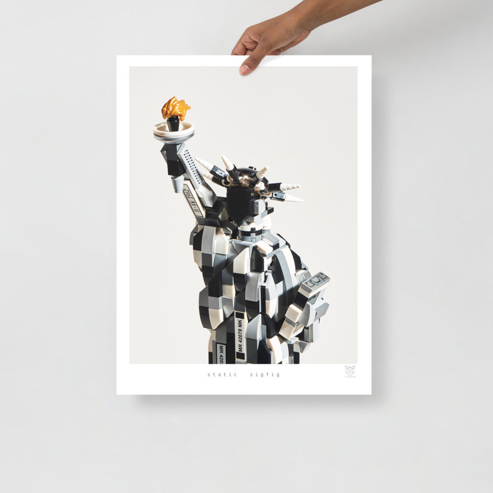 Static Sigfig - brickdistorted LEGO® Statue of Liberty Print