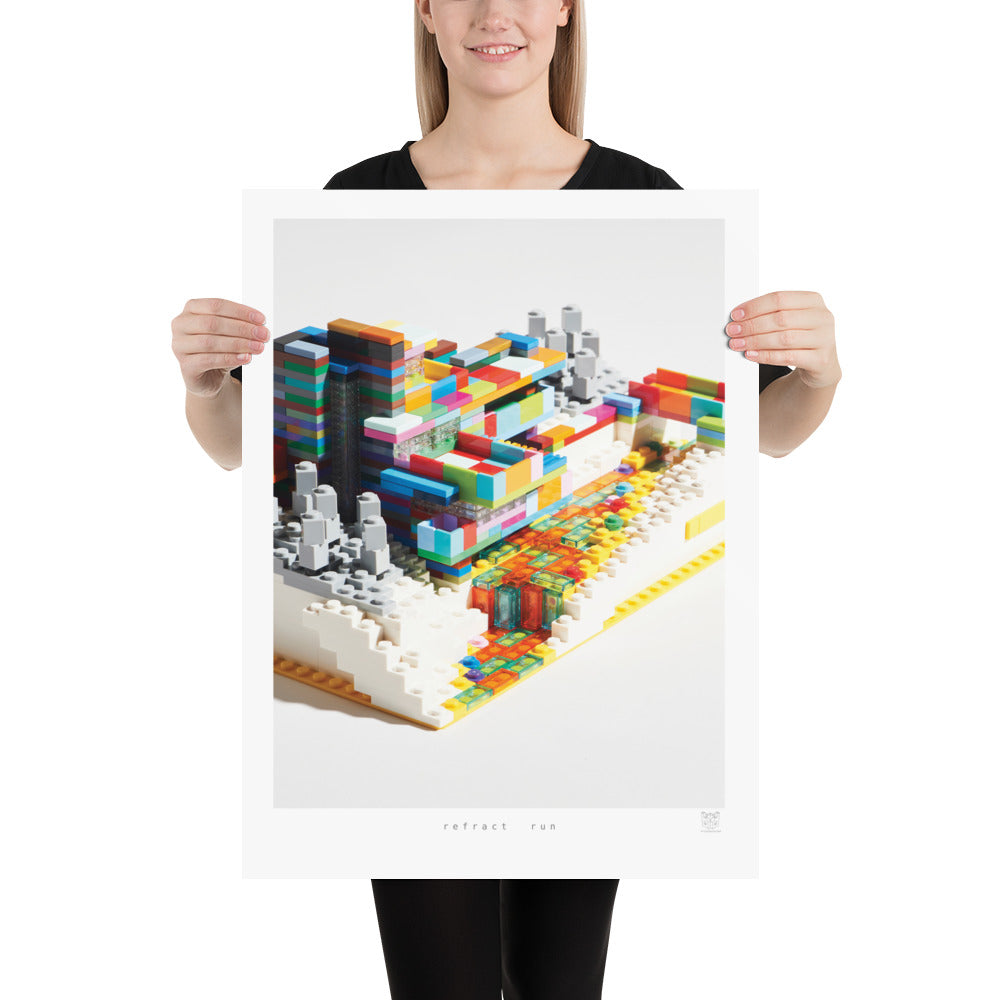 Refract Run - brickdistorted LEGO® Fallingwater Print