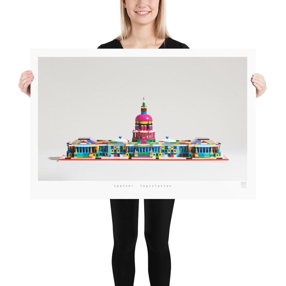 Spatter Legislation - bickdistorted LEGO® US Capitol Print