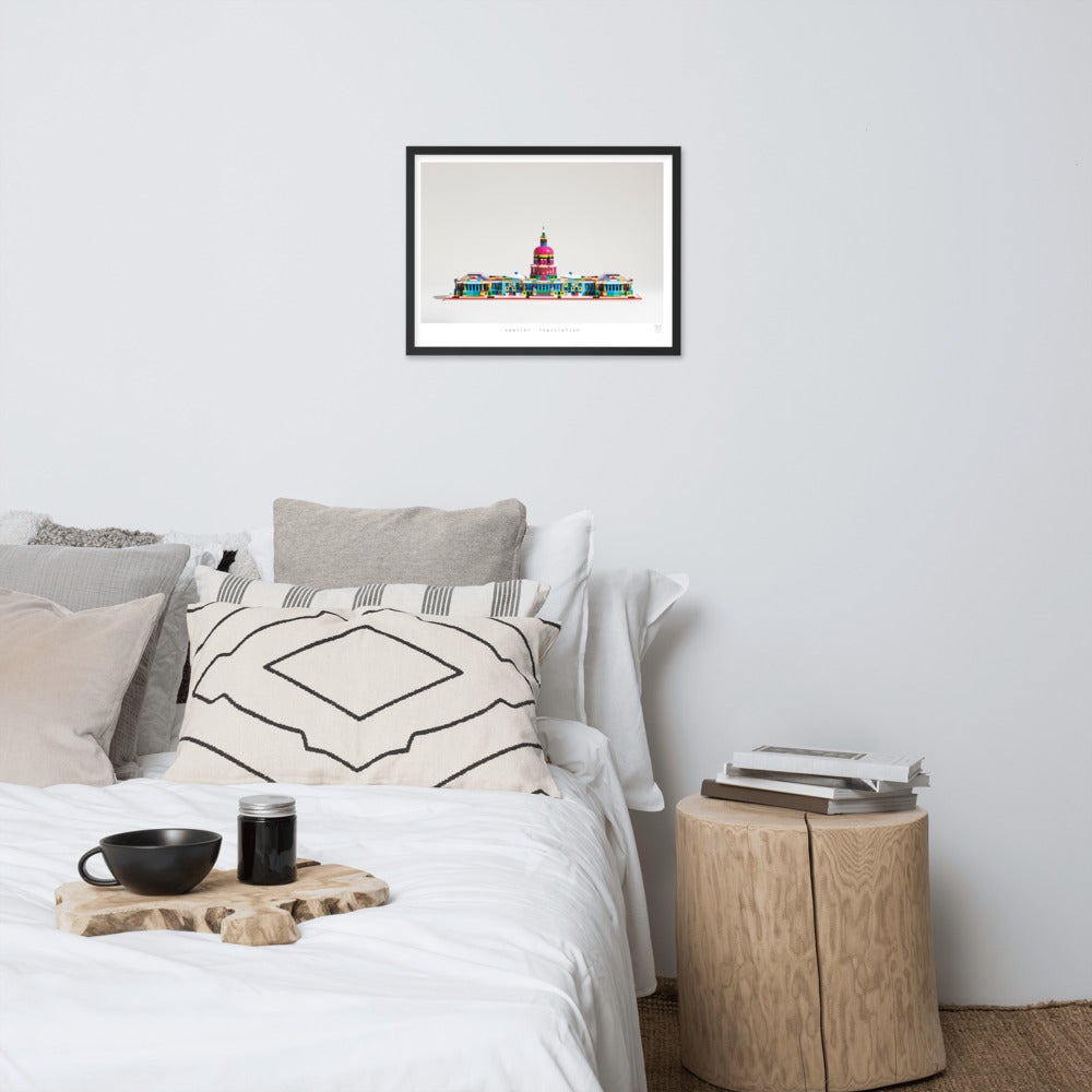 Spatter Legislation - Framed brickdistorted LEGO® US Capitol Print