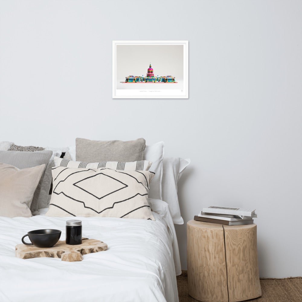 Spatter Legislation - Framed brickdistorted LEGO® US Capitol Print