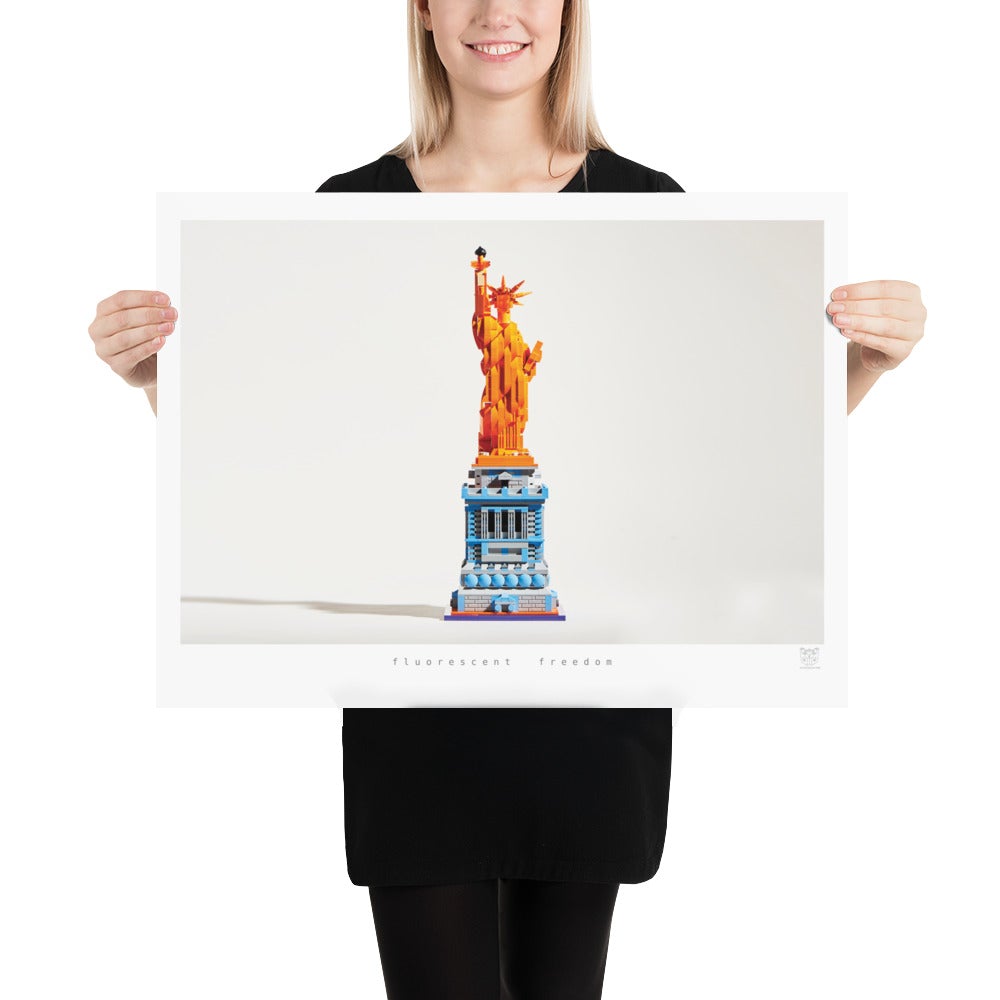 Fluorescent Freedom - brickdistorted LEGO® Statue of Liberty Print