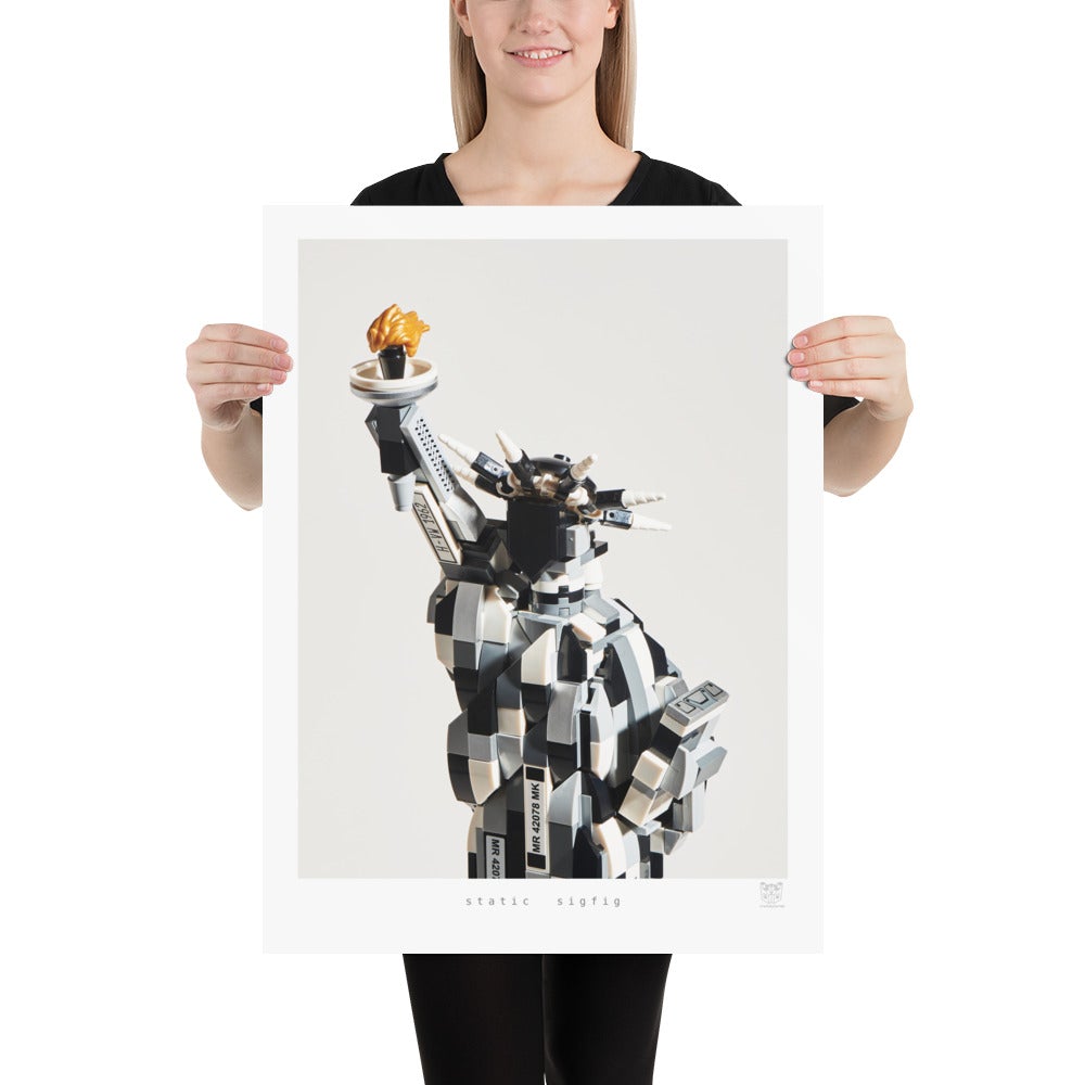 Static Sigfig - brickdistorted LEGO® Statue of Liberty Print