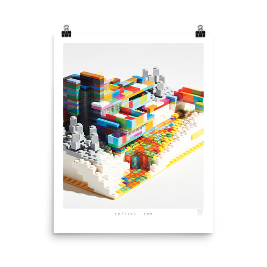 Refract Run - brickdistorted LEGO® Fallingwater Print