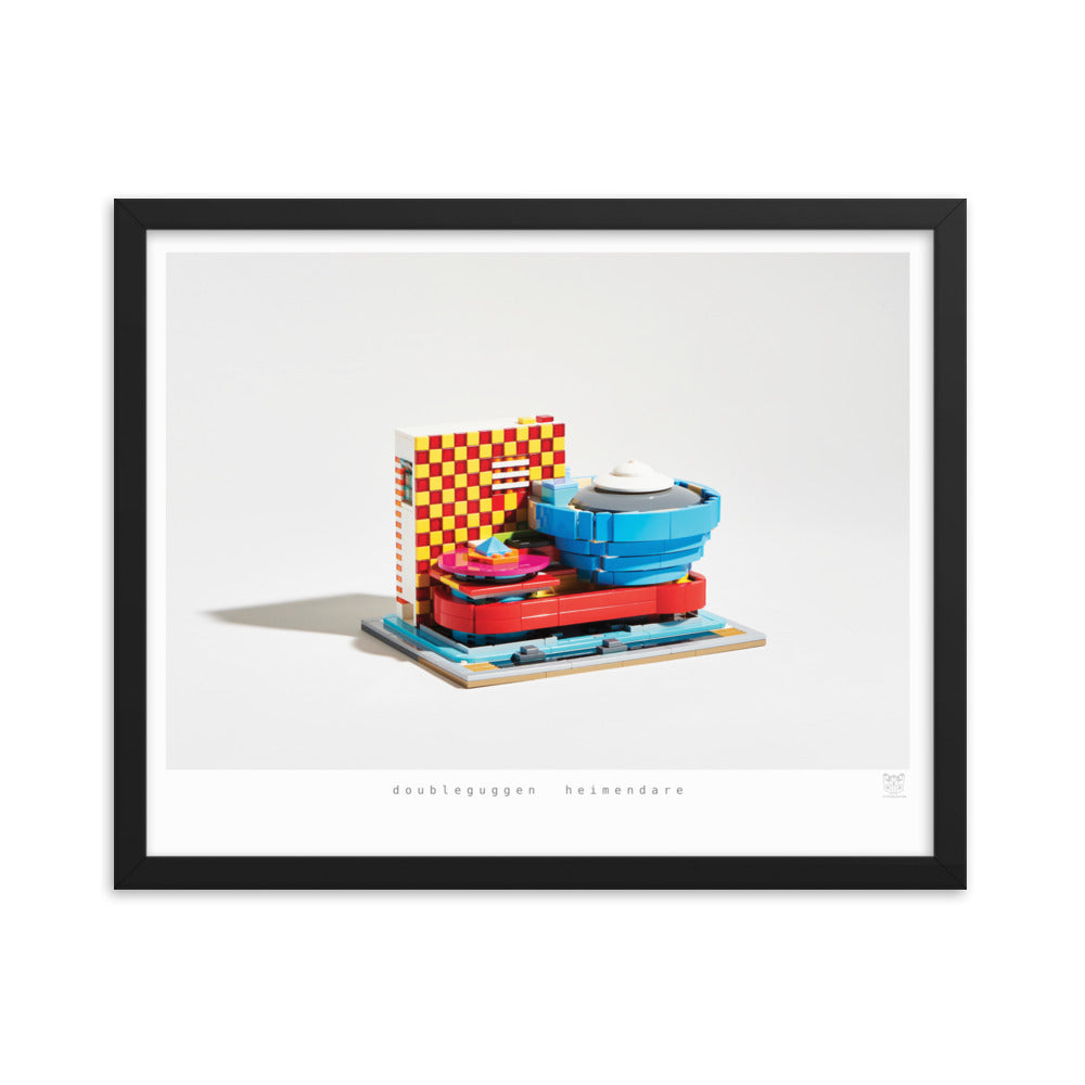 Photo of distorted LEGO® Guggenheim Museum 16x20 Print with Black Frame