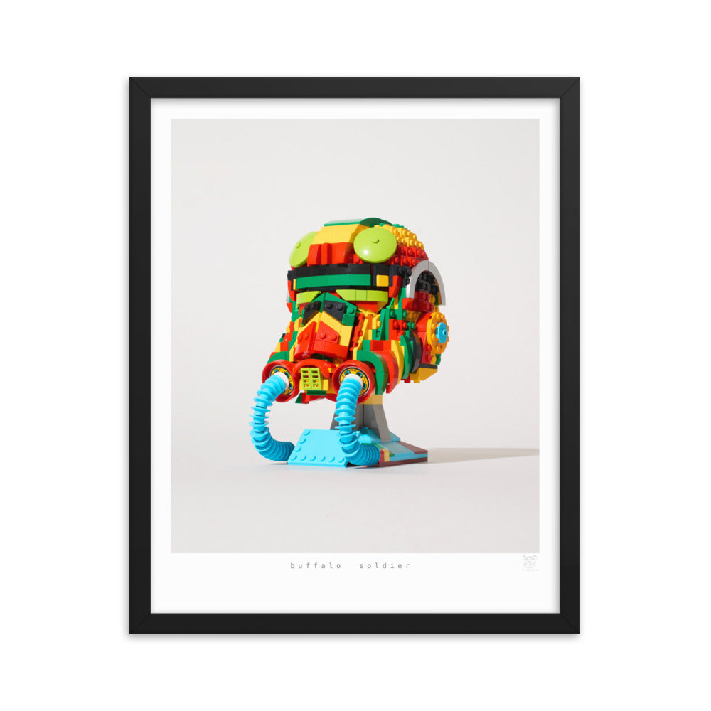 Buffalo Soldier - Framed brickdistorted LEGO® TIE Fighter Print