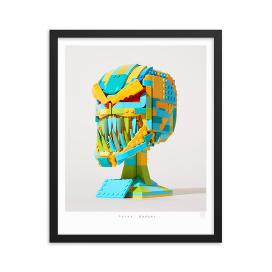 Honey Badger - Framed brickdistorted LEGO® Carnage Print