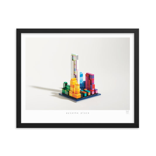 Pysanka Plaza - Framed brickdistorted LEGO® Rockefeller Center Print