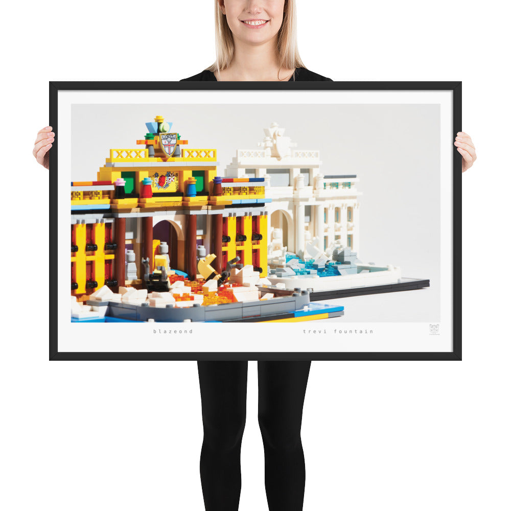 Blazeond - Framed brickdistorted LEGO® Trevi Fountain Print