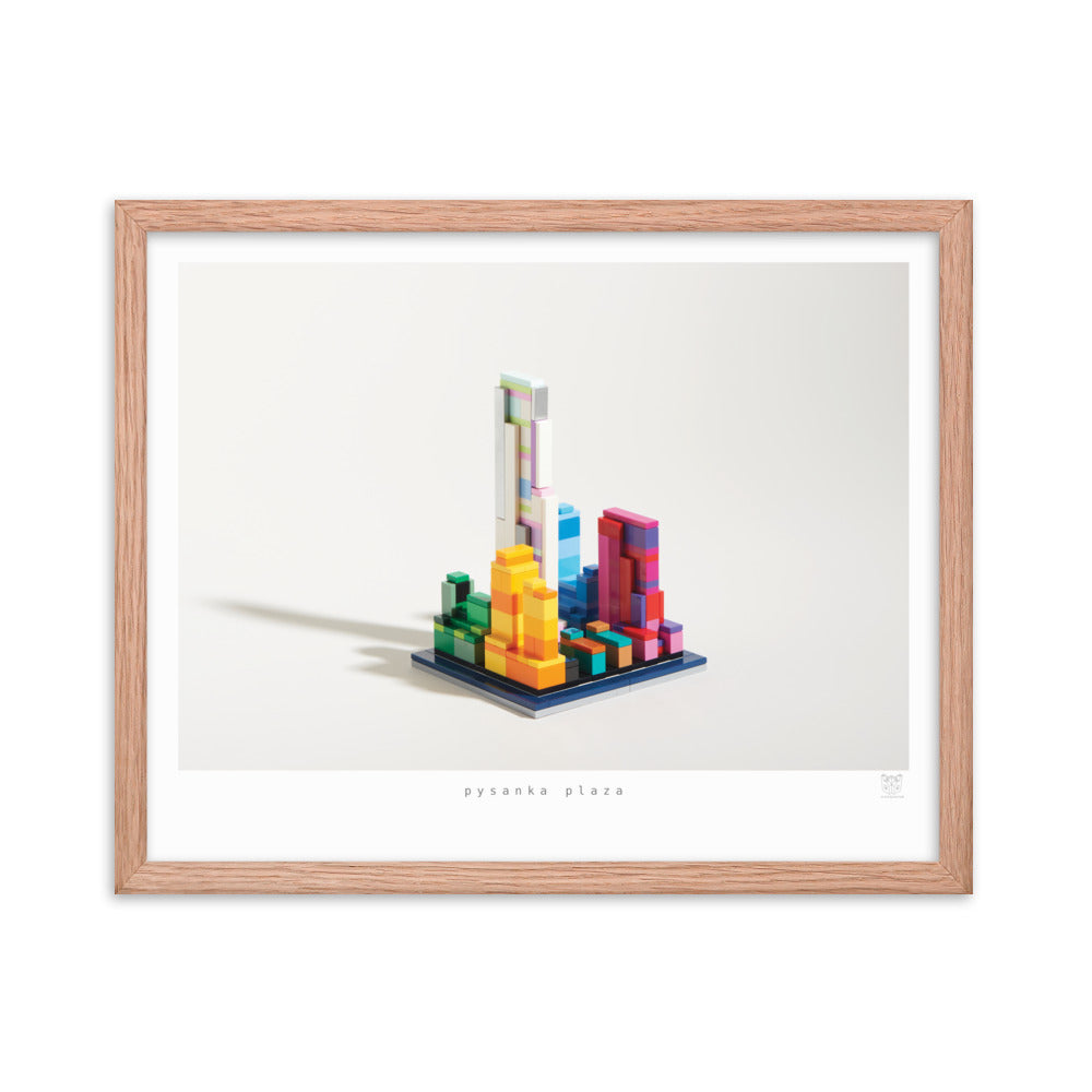 Pysanka Plaza - Framed brickdistorted LEGO® Rockefeller Center Print