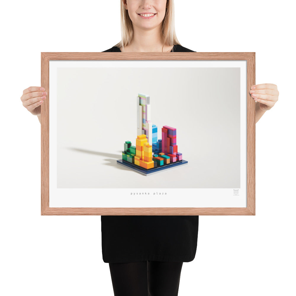 Pysanka Plaza - Framed brickdistorted LEGO® Rockefeller Center Print
