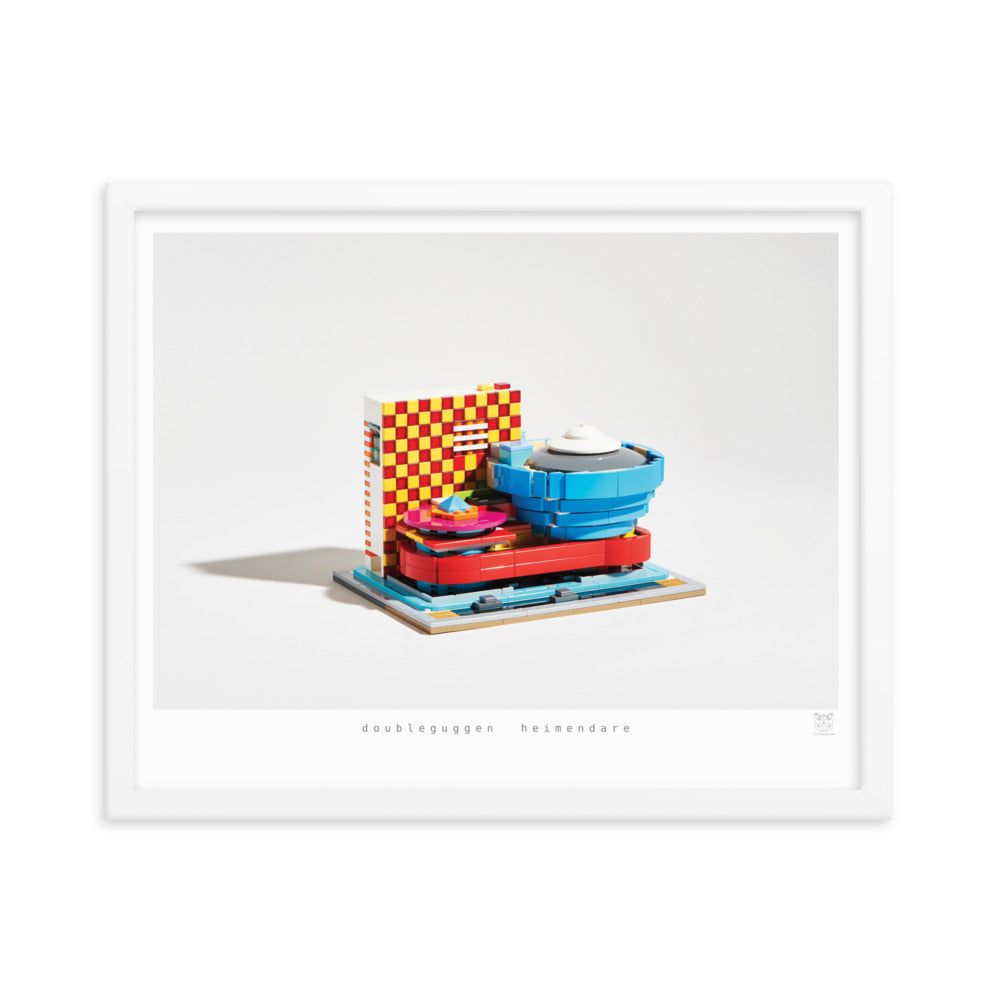 Photo of distorted LEGO® Guggenheim Museum 16x20 Print with White Frame