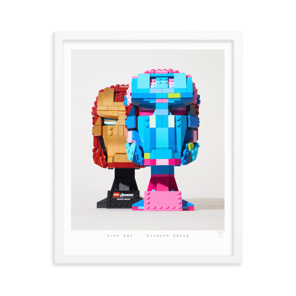 Bismuth Being - Framed LEGO® Iron Man Helmet Print