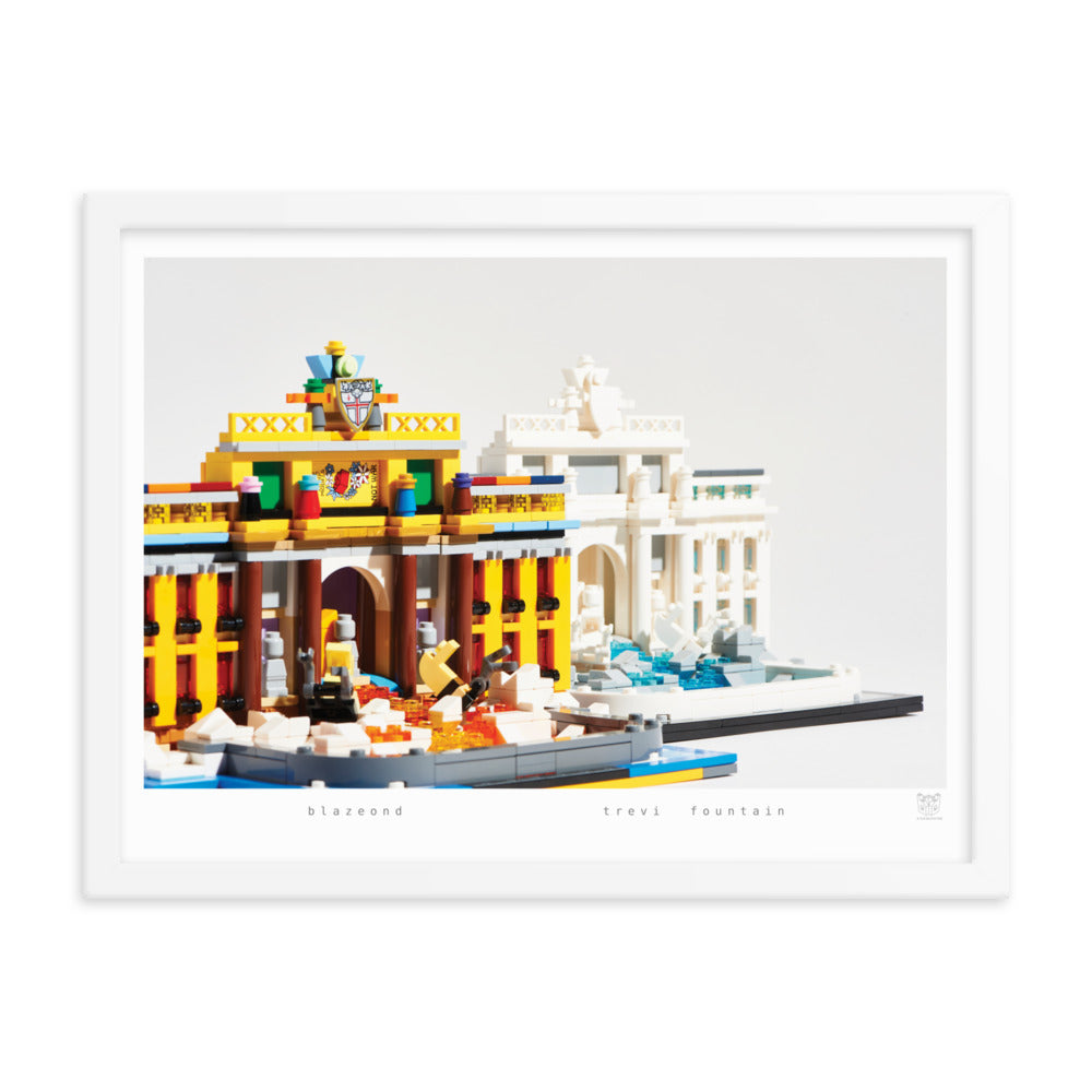 Blazeond - Framed brickdistorted LEGO® Trevi Fountain Print