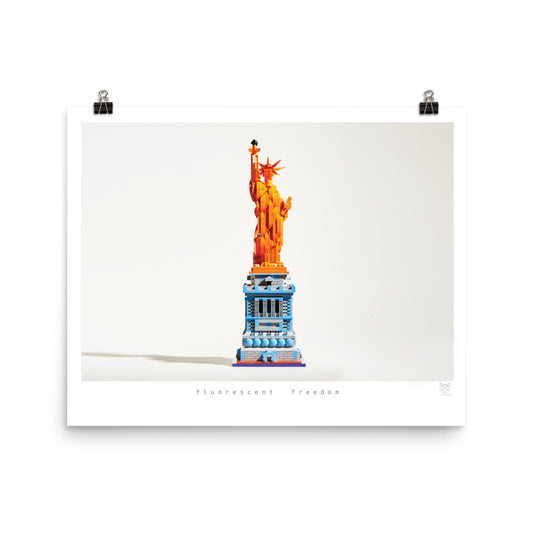 Fluorescent Freedom - brickdistorted LEGO® Statue of Liberty Print