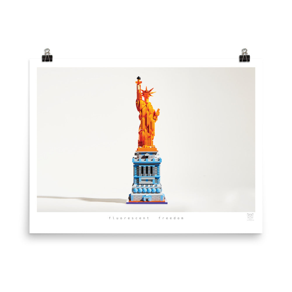 Fluorescent Freedom - brickdistorted LEGO® Statue of Liberty Print
