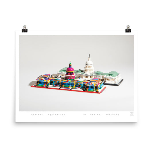 Spatter Legislation (Group) - brickdistorted LEGO® US Capitol Pair Print