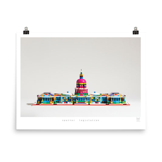 Spatter Legislation - bickdistorted LEGO® US Capitol Print