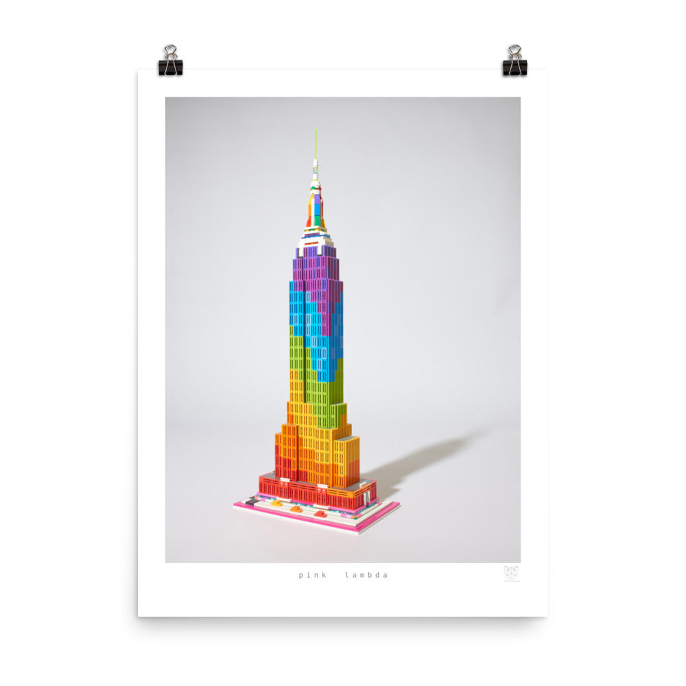 Pink Lambda - brickdistorted LEGO® Empire State Building Print