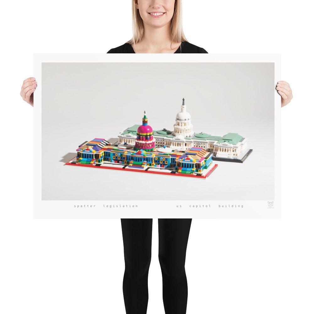 Spatter Legislation (Group) - brickdistorted LEGO® US Capitol Pair Print